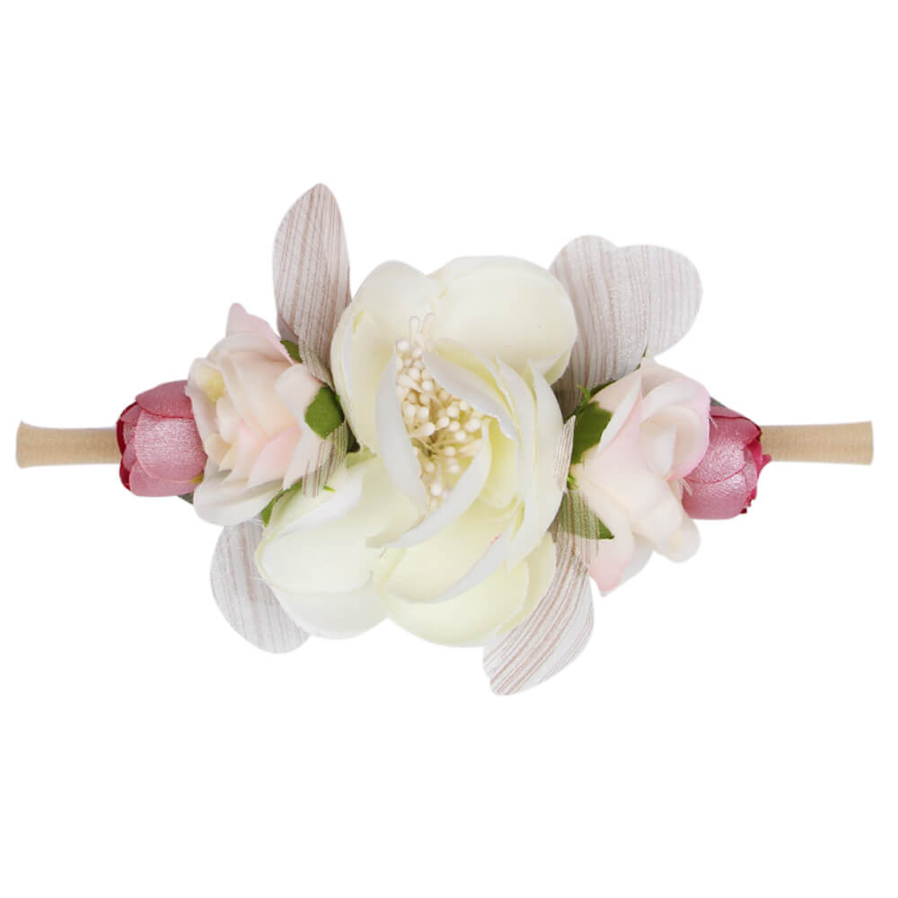 Baby Floral Pearl Nylon Headbands