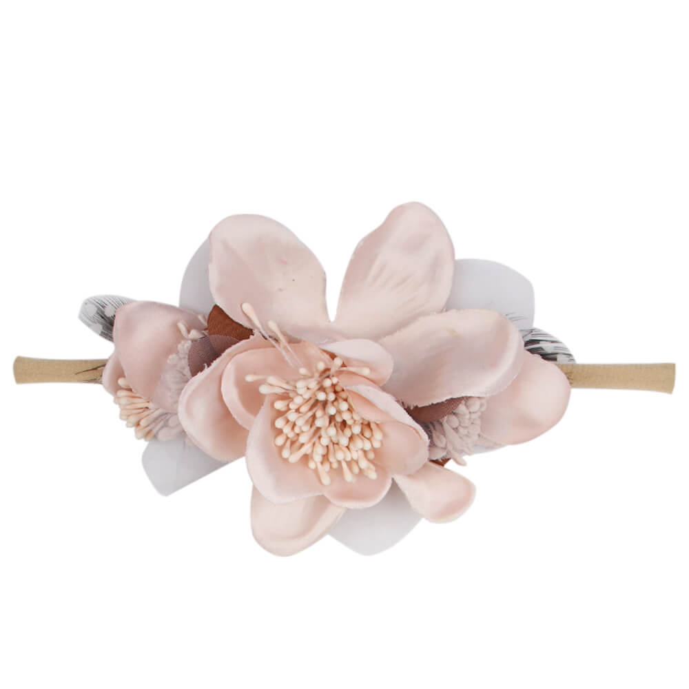 Baby Floral Pearl Nylon Headbands