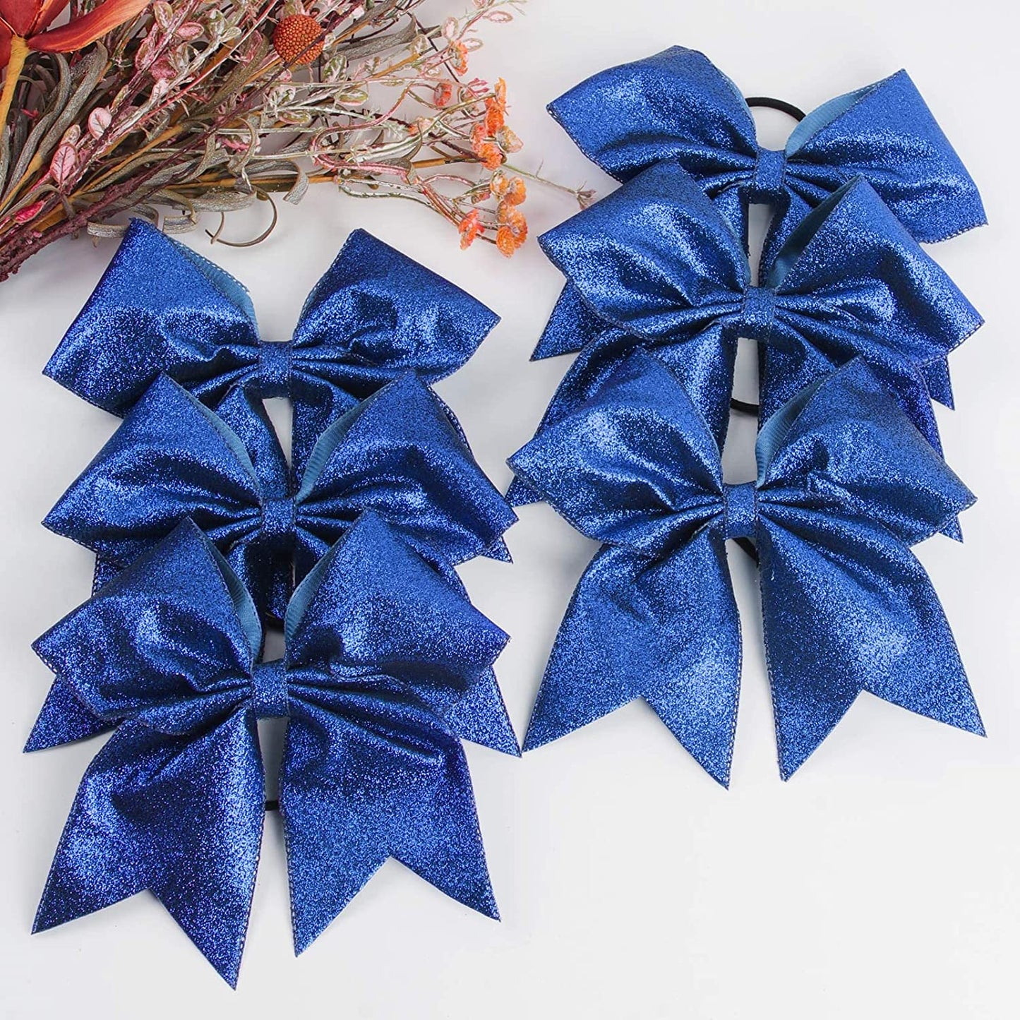 12PCS 8'' Chunky Glitter Cheer Bows