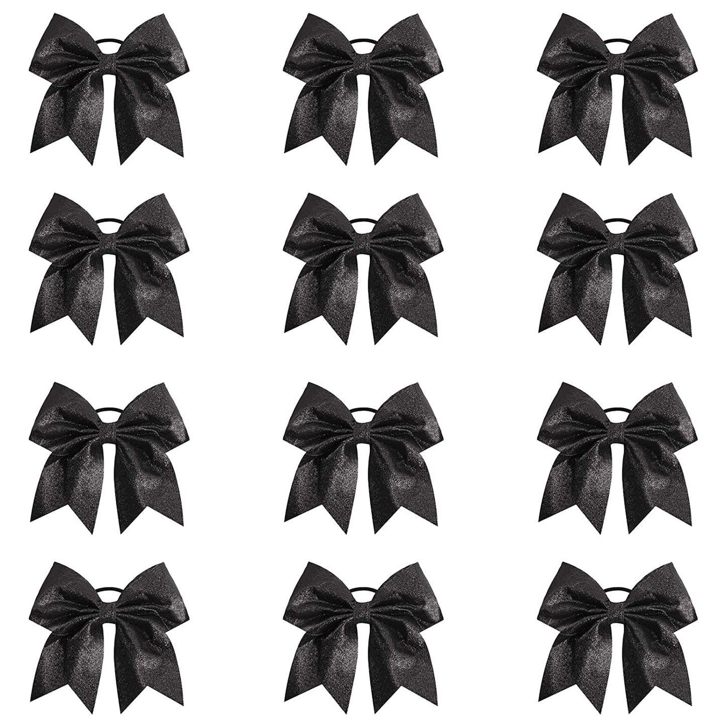 12PCS 8'' Chunky Glitter Cheer Bows