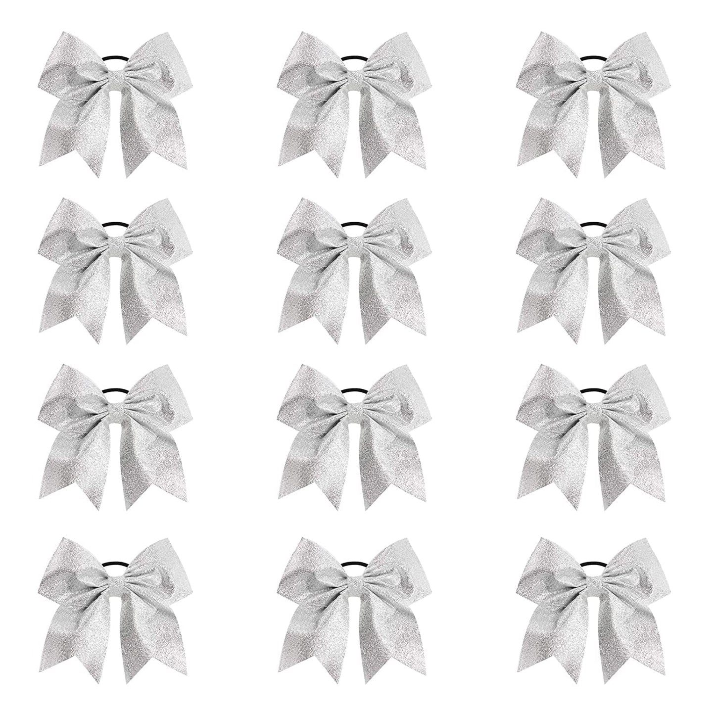 12PCS 8'' Chunky Glitter Cheer Bows