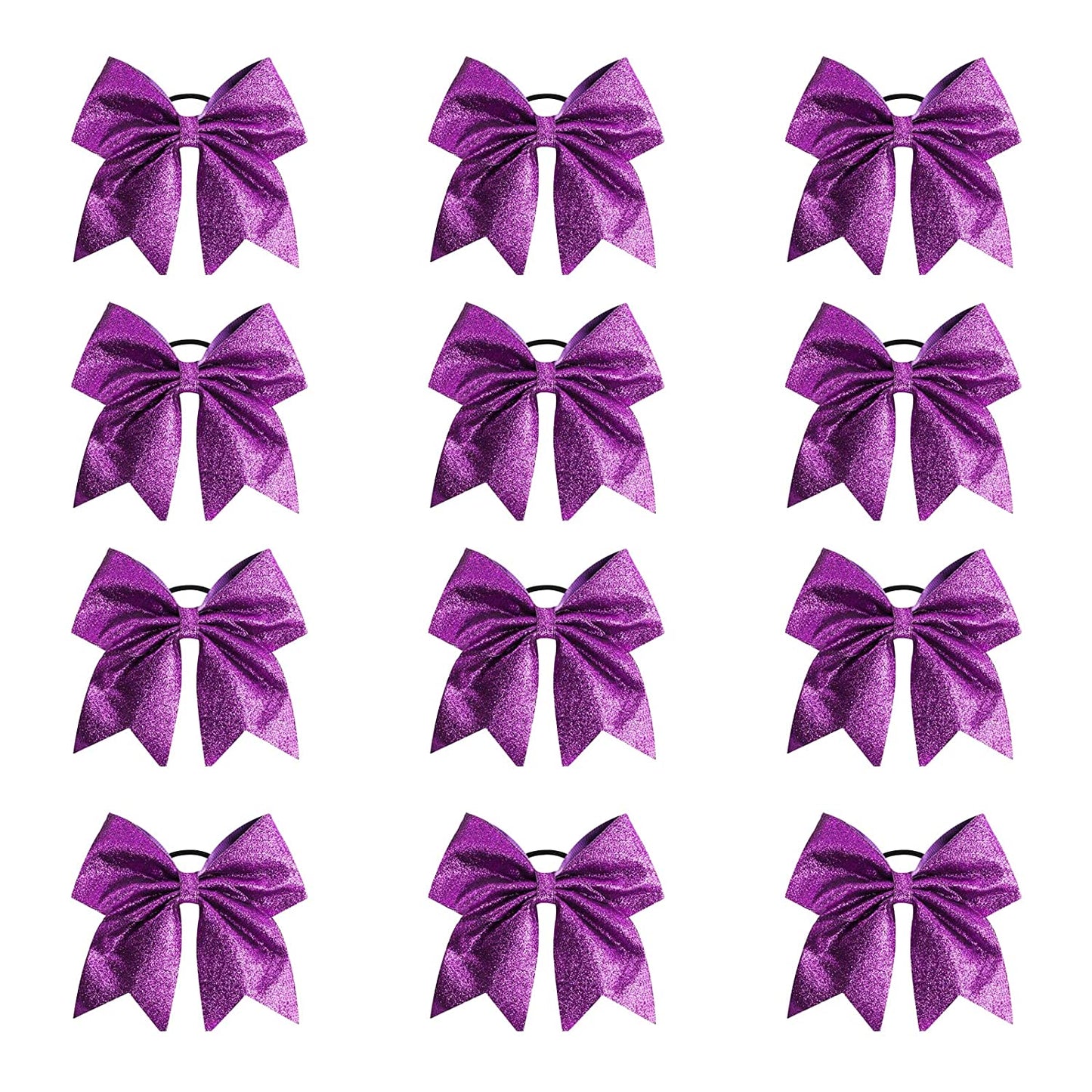 12PCS 8'' Chunky Glitter Cheer Bows