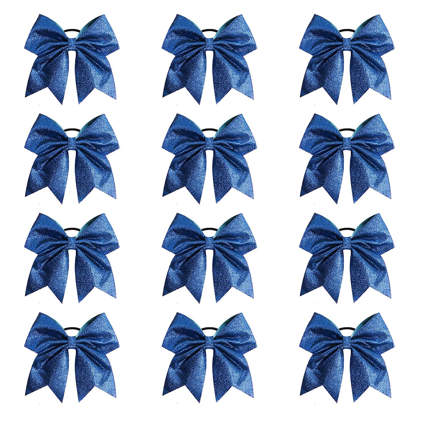 12PCS 8'' Chunky Glitter Cheer Bows