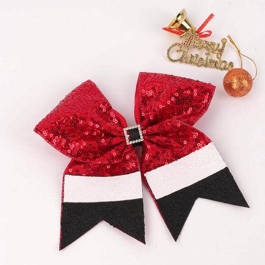 7'' Christmas Rhinestone Cheer Bows