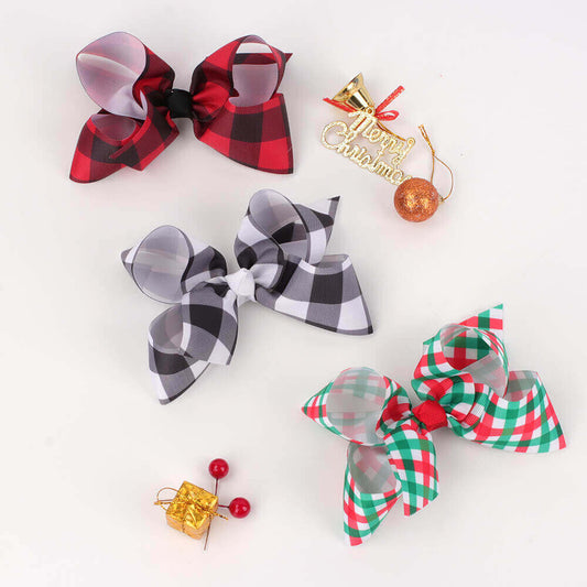 5 Inches Colorful Grids Hair Bows