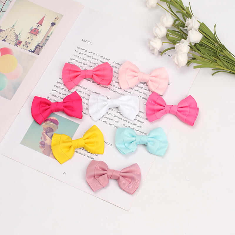 Cute Solid Color Hair Bow Set