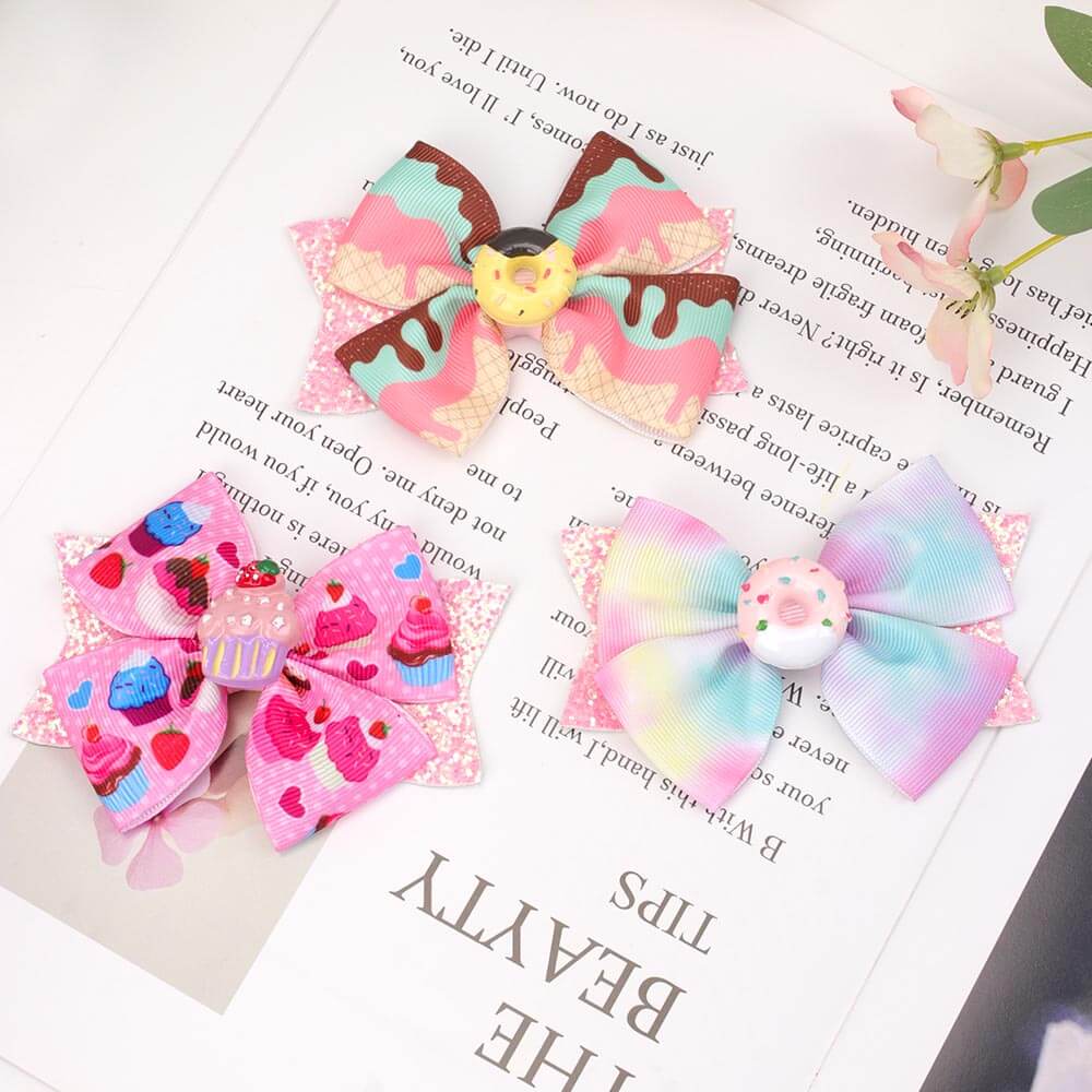 Cute Donut Girl Hair Bows