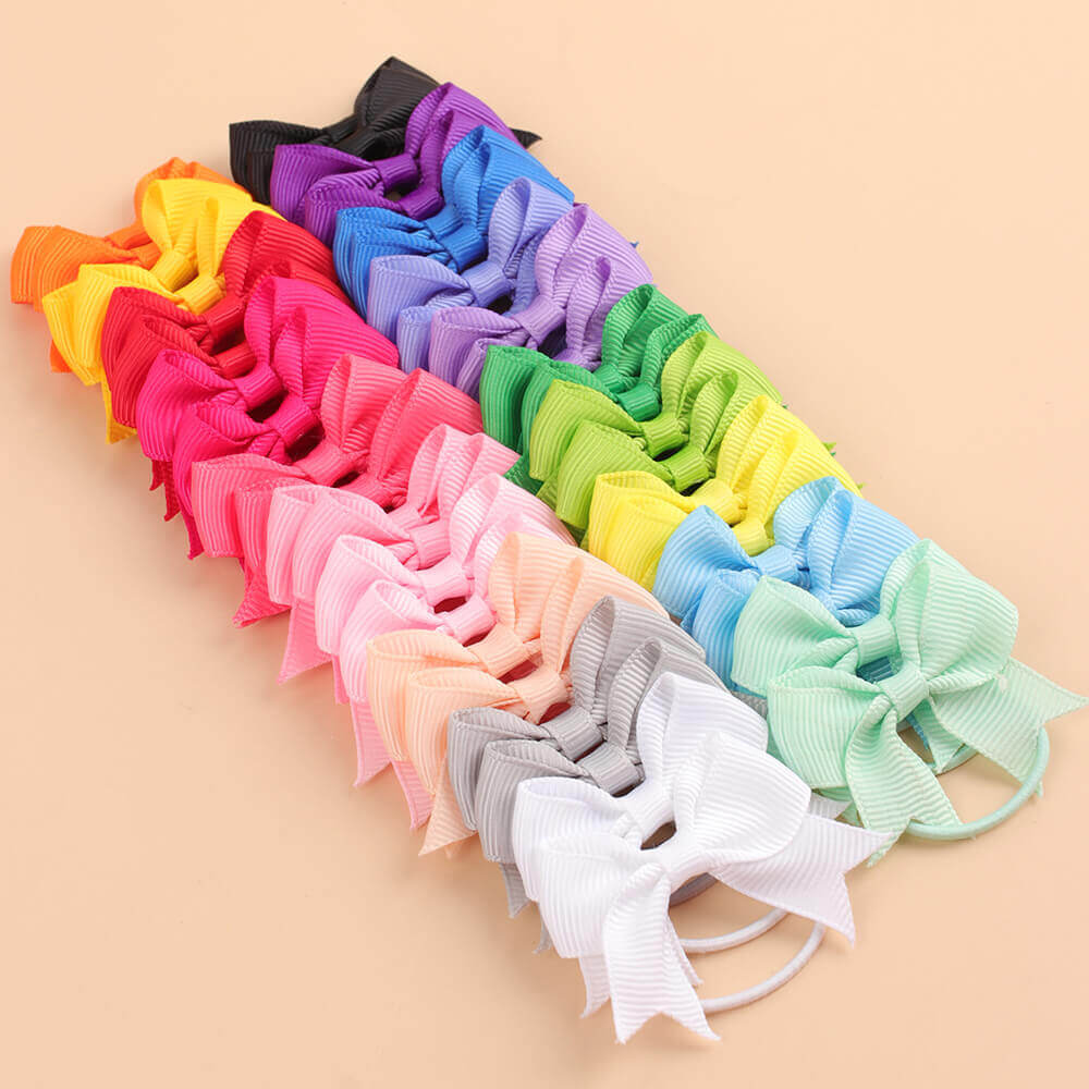 cnhairaccessories 40pcs 3'' Cute Ribbon Hair Bows for Girls