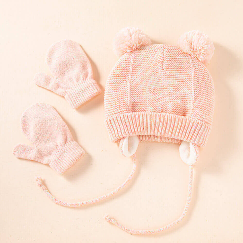 Winter Warm Knit Hat and Glove Set
