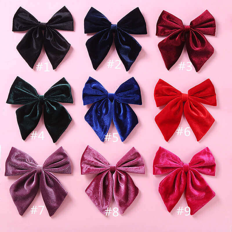 6 Inches Velvet Wine Cheer Bows