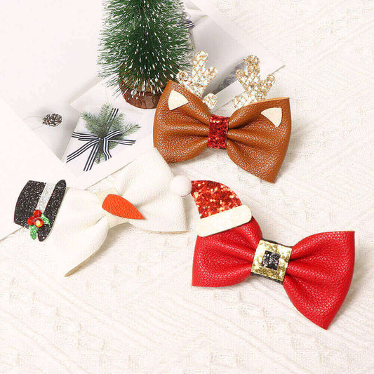 Cute Reindeer Snowman Hair Clips