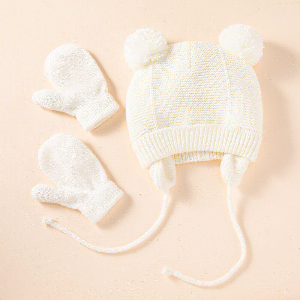 Winter Warm Knit Hat and Glove Set