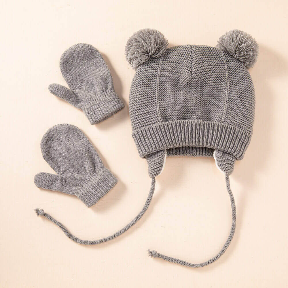 Winter Warm Knit Hat and Glove Set