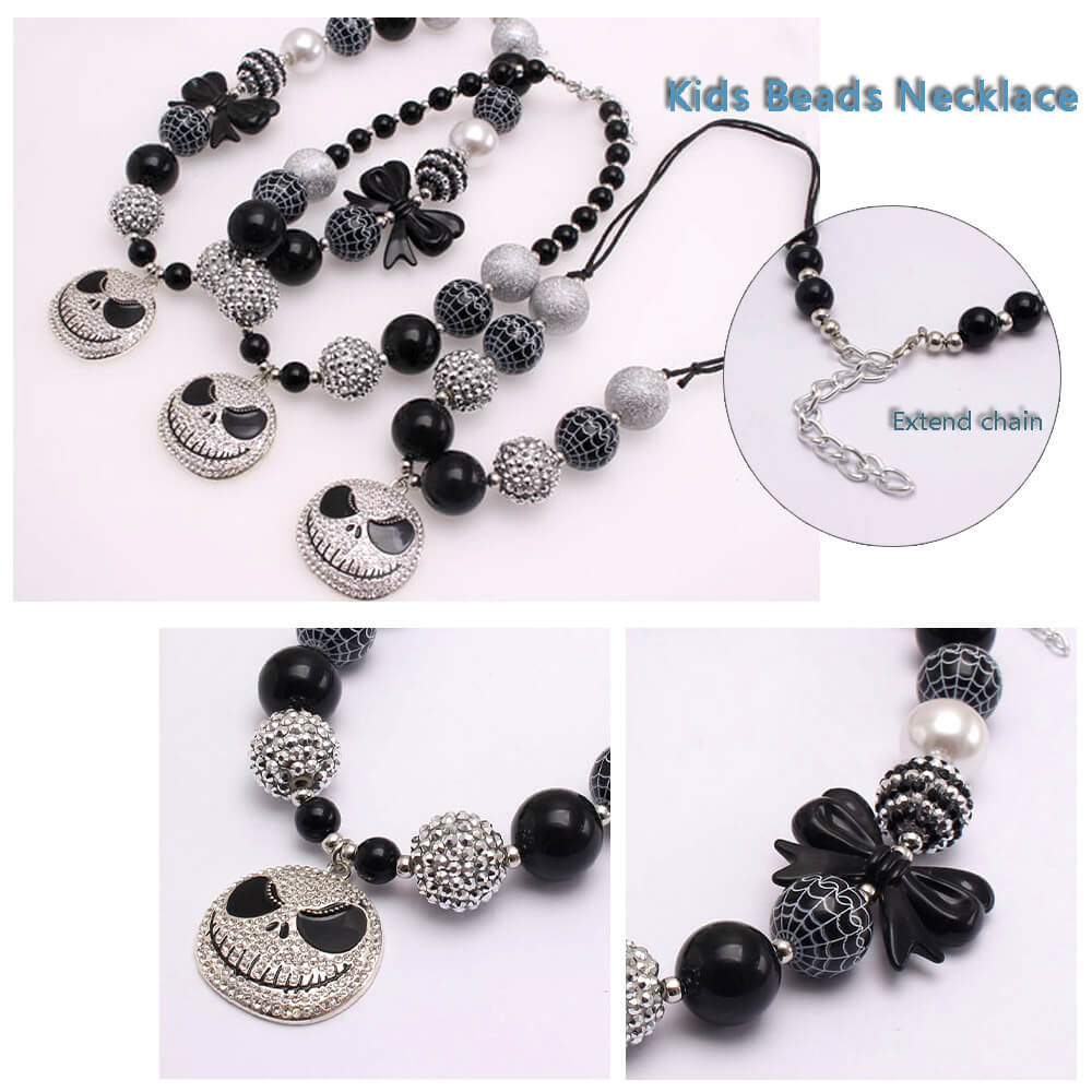 Halloween Rhinestone Skull Girl Necklaces