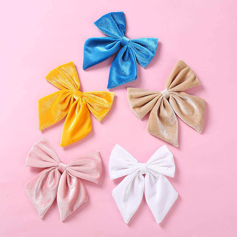 6 Inches Velvet Plush Cheer Bows