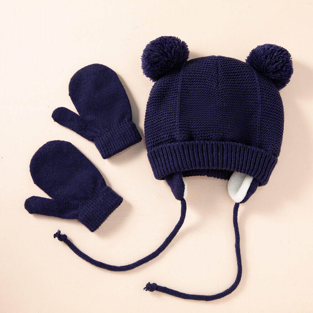 Winter Warm Knit Hat and Glove Set