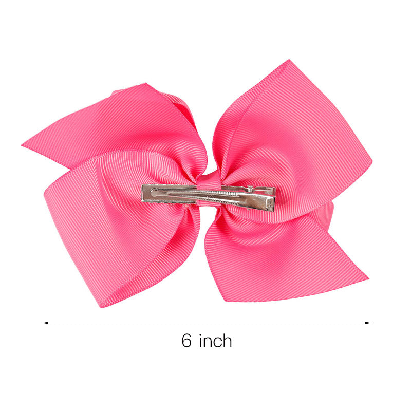 20pcs 6'' Double Layers Solid Hair Bows