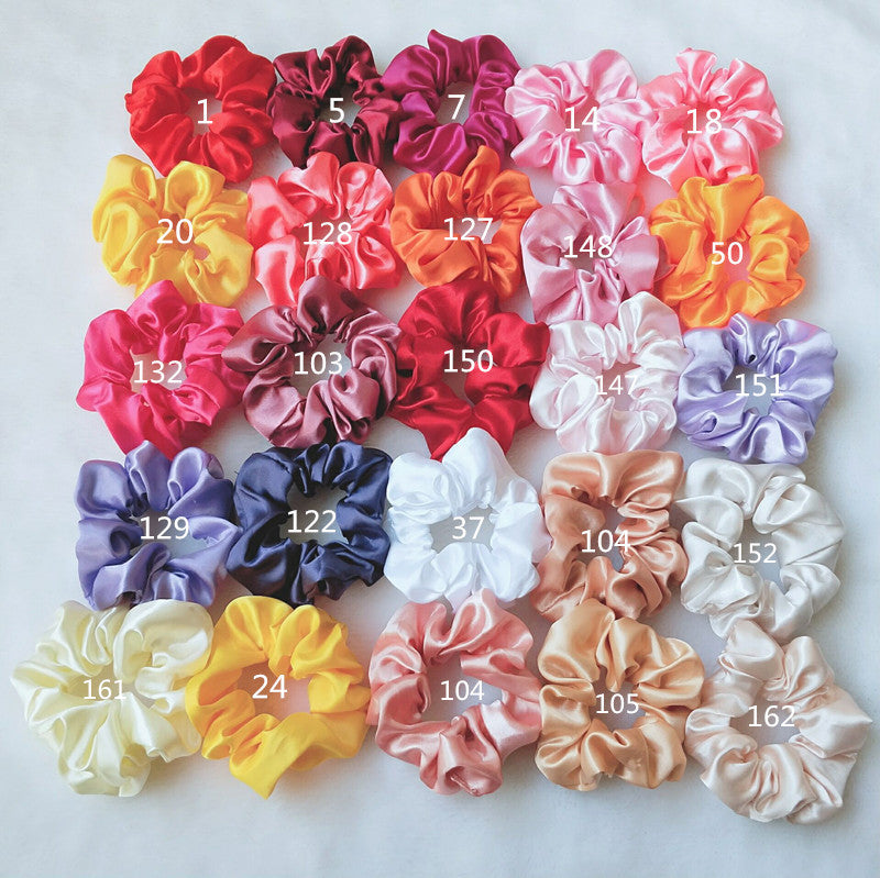 50PCS Bright Color Silk Scrunchies
