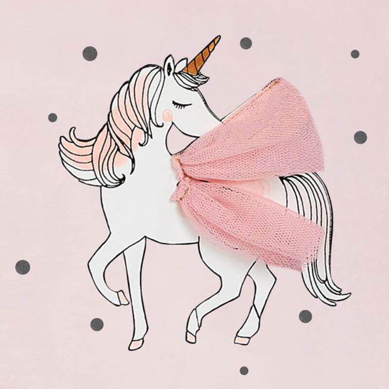 Cartoon Unicorn Polka Knitted Suit