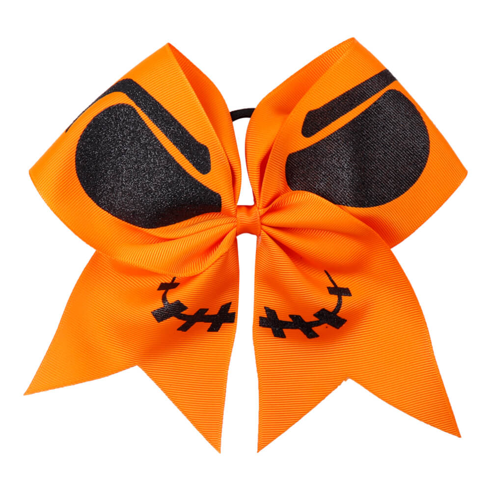 Orange Halloween Glitter Cheer Bows
