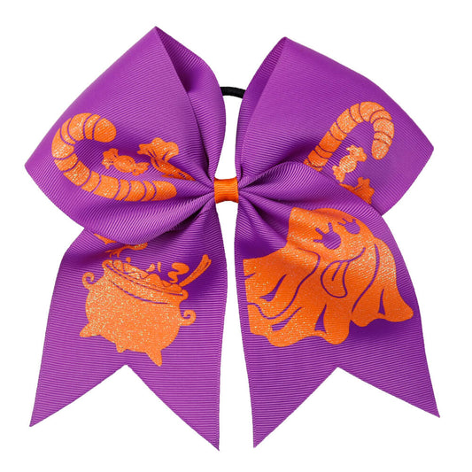 Purple Halloween Glitter Cheer Bows