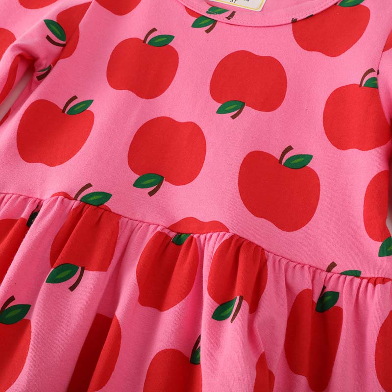Red Apples Pattern Girl Dress