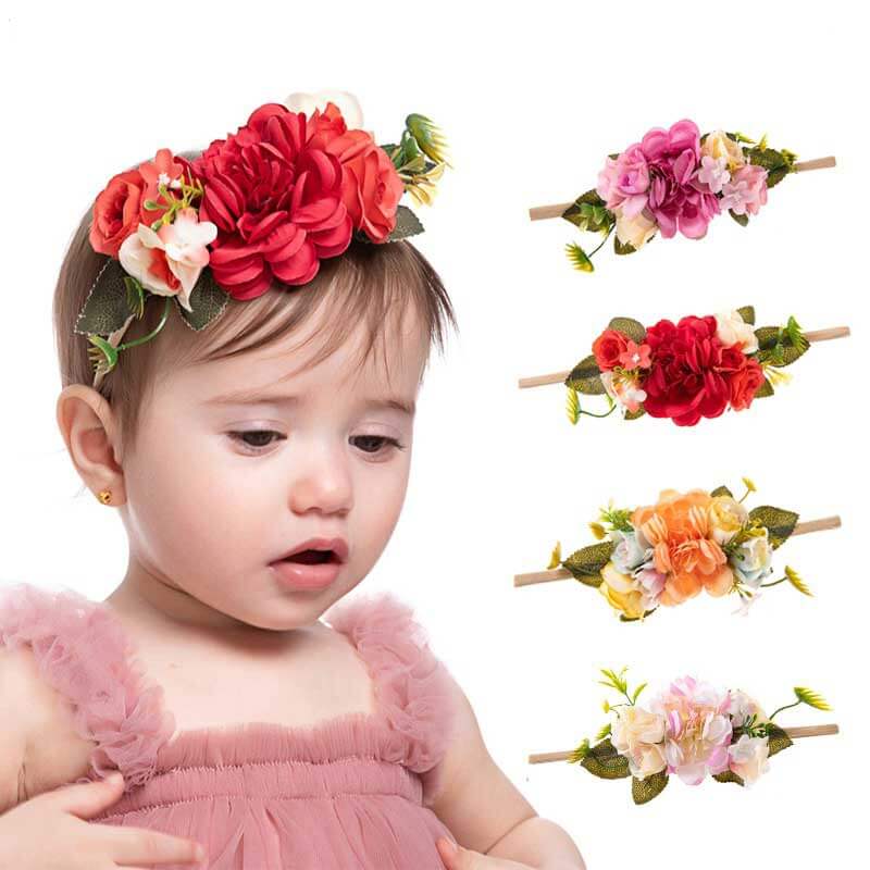 Fake Flowers Baby Nylon Headband