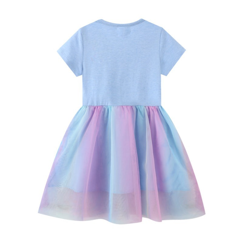 Butterfly Gradient Tulle Mesh Dress