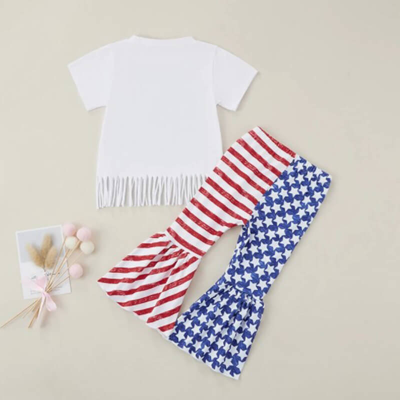 4th of July Striped Stars Girl Outfits