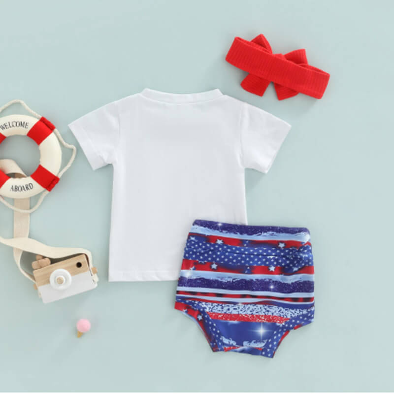 4th of July Short Sleeve Baby Outfits