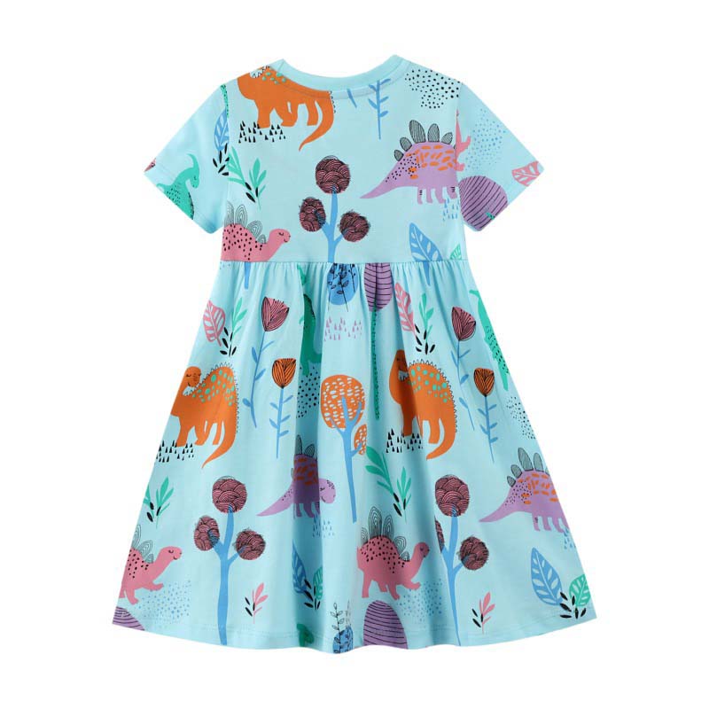 Pretty Dinosaur Forest Toddler Girl Dress