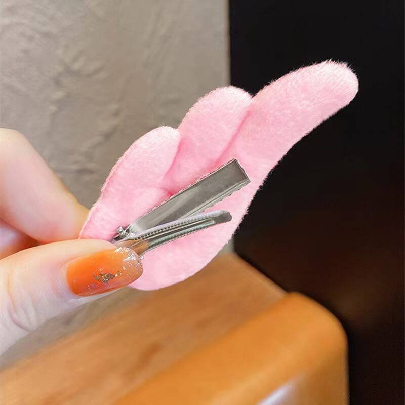 Plush Angel Wing Side Hair Clips