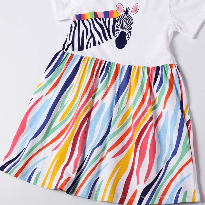Cartoon Zebra Colorful Dress