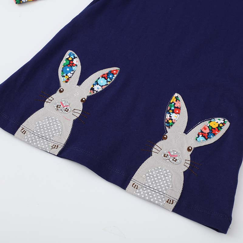 Cute Bunny Flower Pattern Dress