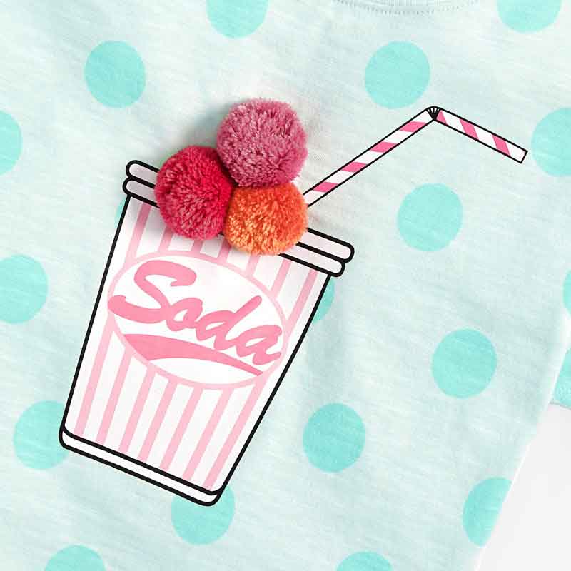 Soda Drink Print Girl Summer Tops