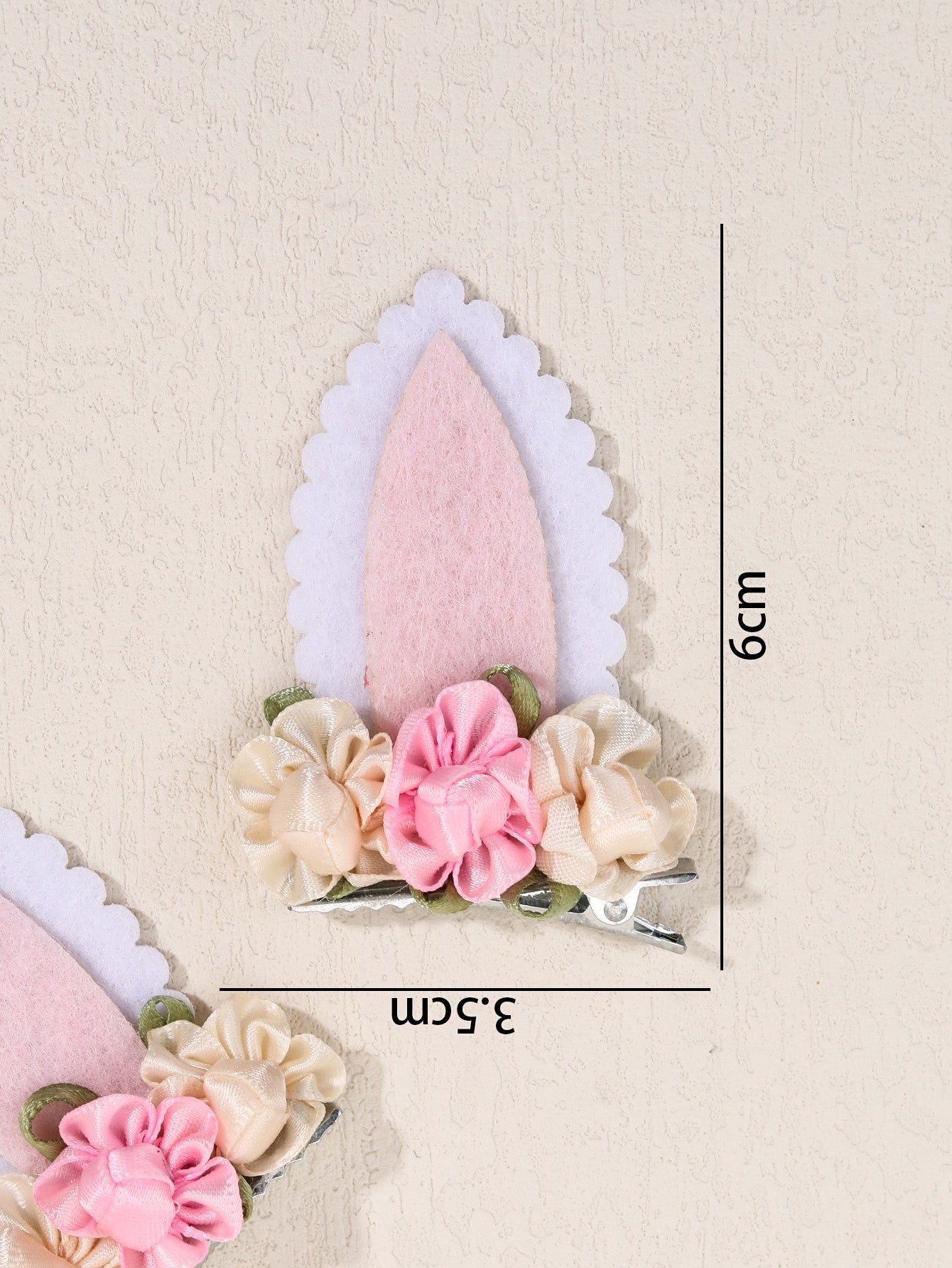Pink Bunny Ear Easter Hair Clips for Girls