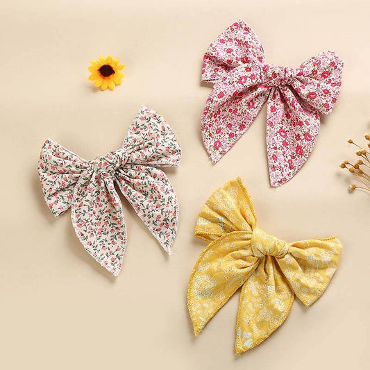 Floral Pattern Girl Fable Hair Bows