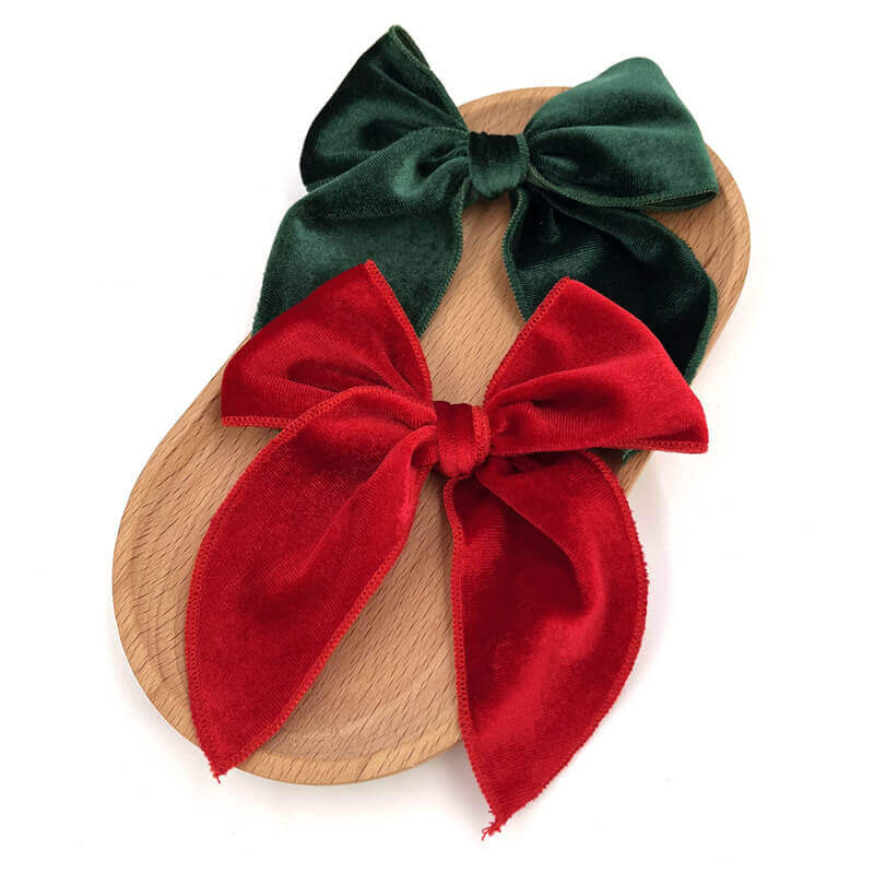 Velvet Sailor Bow Girl Hair Clips