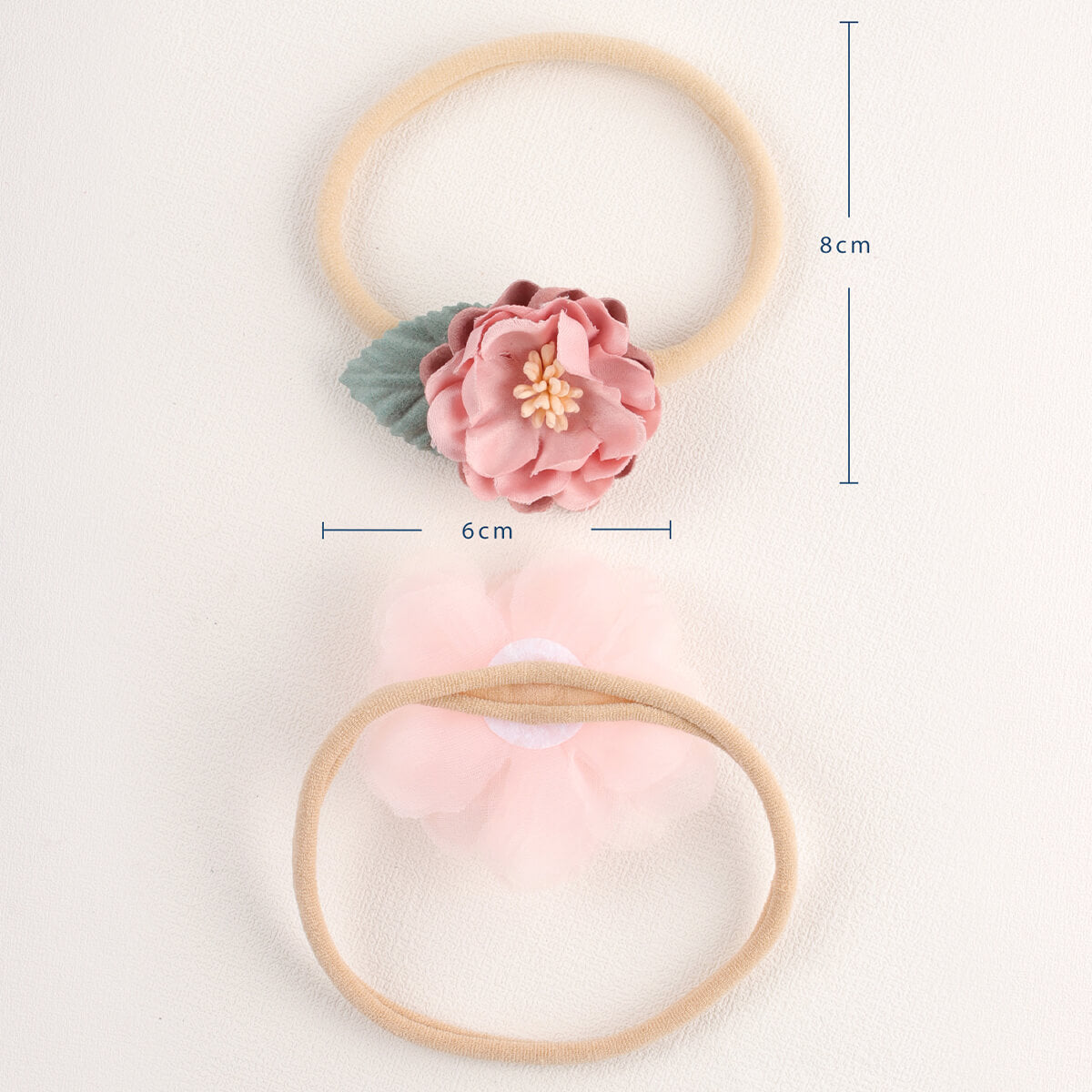 3PCS Tulle Flower Newborn Headbands