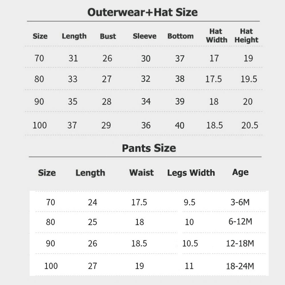 Baby Outerwear Pants Hats Three-piece Suit