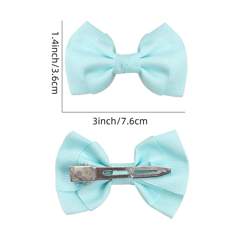 Solid Color Hair Bow Set