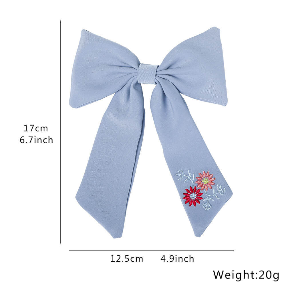 Embroidery Flowers Cheer Bows