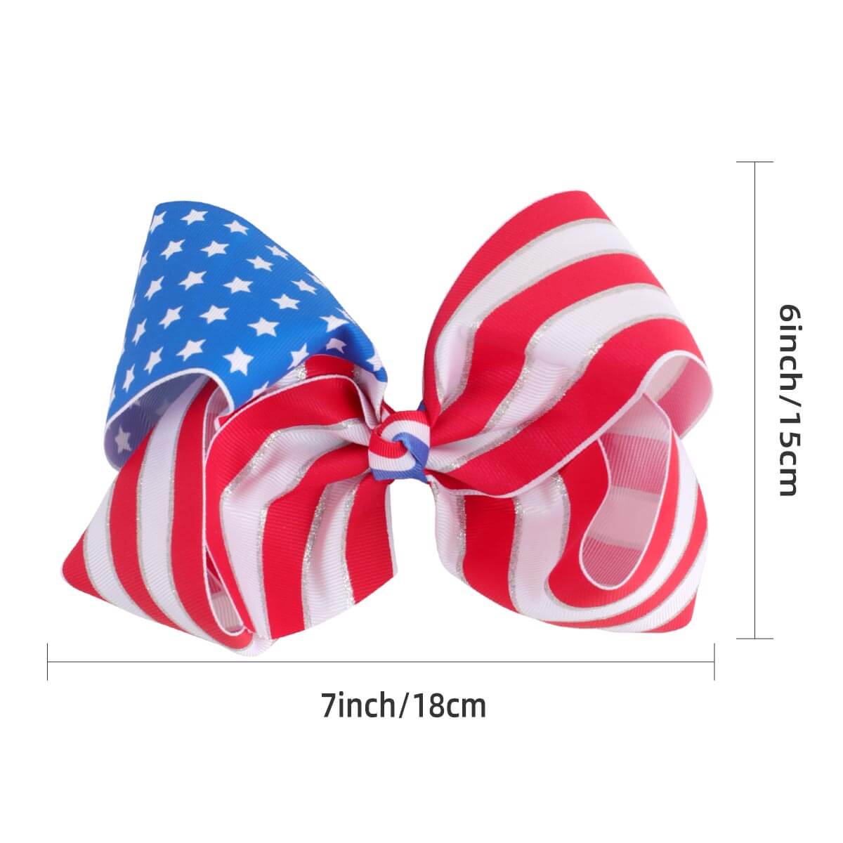 7'' American Flag Patriotic Hair Bows