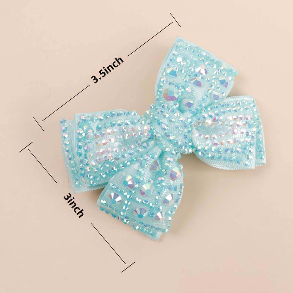 3.5'' Full Rhinestone Hair Bow Clips