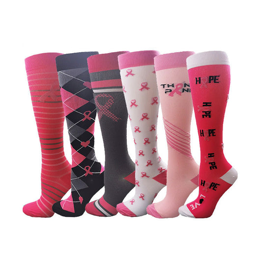 10 Pairs Breast Cancer Awareness Socks