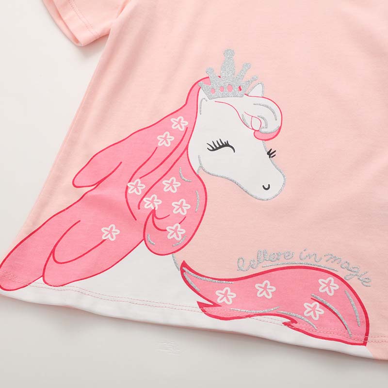 Cartoon Unicorn Girl Pink Top