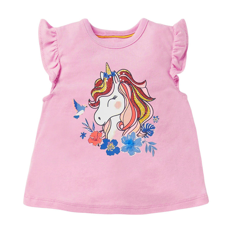 Flower Unicorn Sleeveless Tops